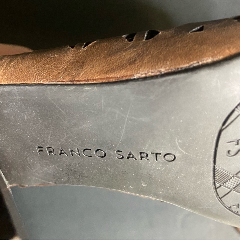 Franco Sarto Brown Cutout Mules - Picture 9 of 11